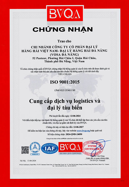 ĐẠI LÝ HÀNG HẢI ĐÀ NẴNG (VOSA DANANG)